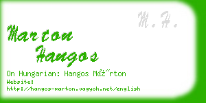 marton hangos business card